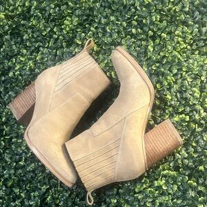 Marc Fisher Women's Taupe Suede Ankle Boots - Stylish Block Heel Booties